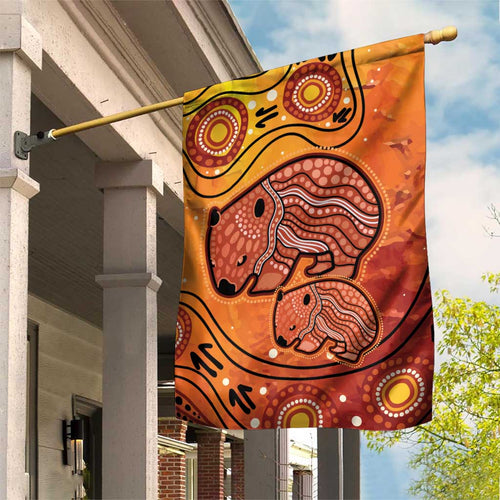 Australia Wombat Garden Flag Indigenous Art