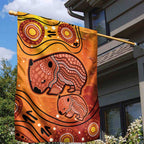 Australia Wombat Garden Flag Indigenous Art