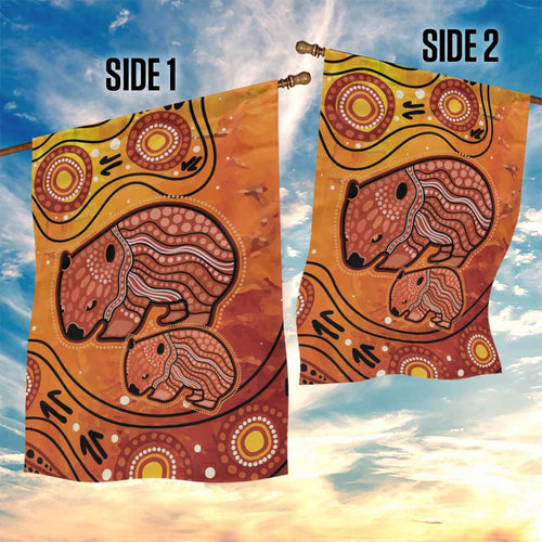 Australia Wombat Garden Flag Indigenous Art