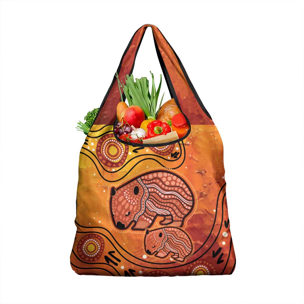 Australia Wombat Grocery Bag Indigenous Art