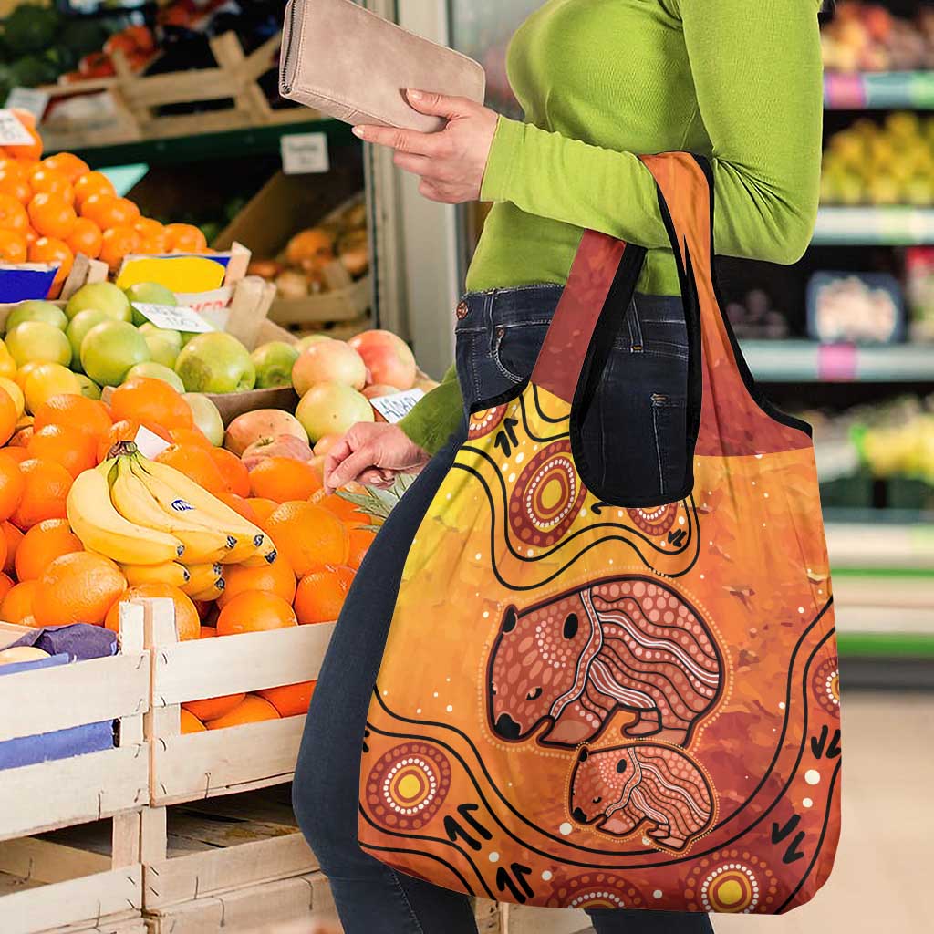 Australia Wombat Grocery Bag Indigenous Art