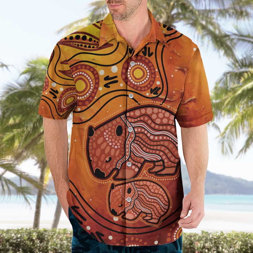 Australia Wombat Hawaiian Shirt Indigenous Art
