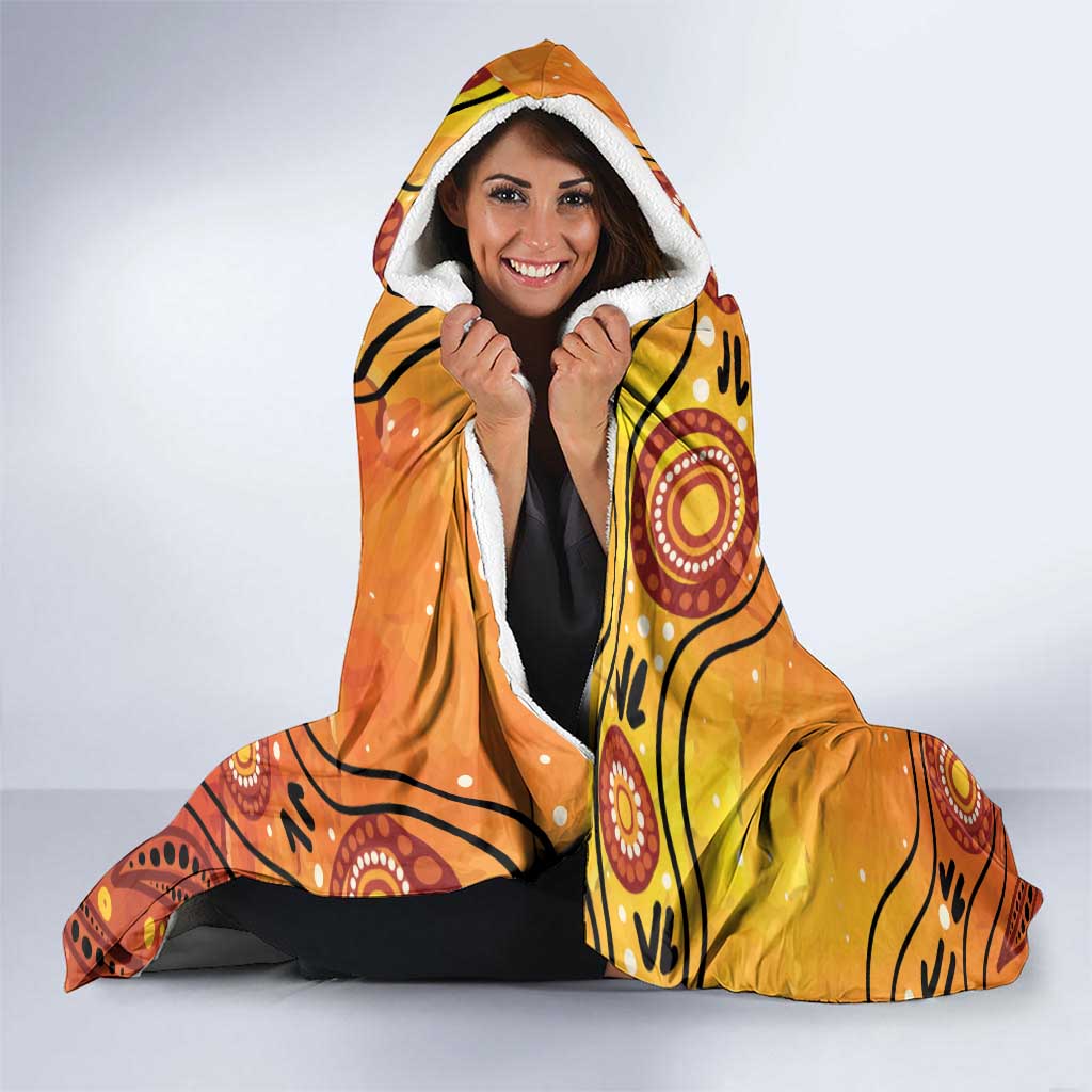 Australia Wombat Hooded Blanket Indigenous Art