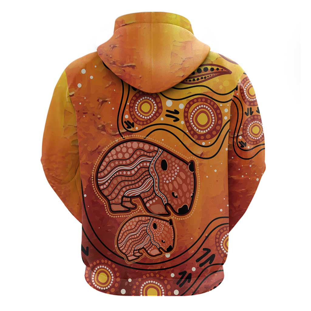 Australia Wombat Hoodie Indigenous Art