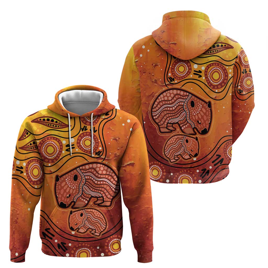 Australia Wombat Hoodie Indigenous Art
