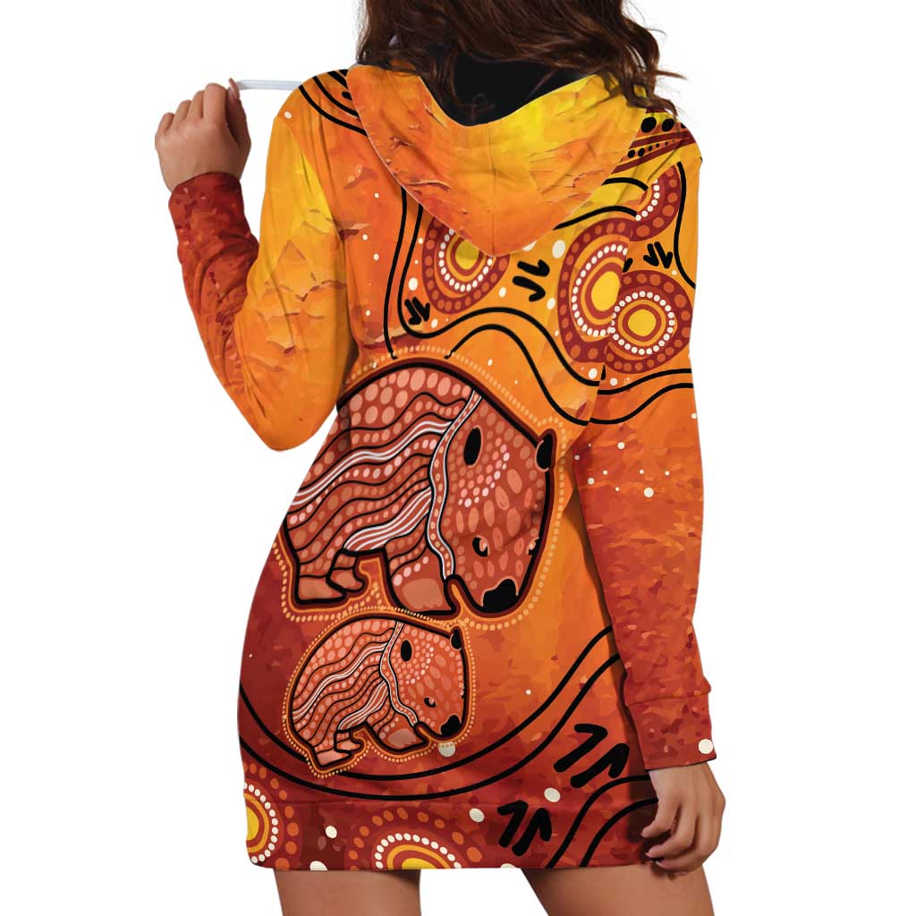 Australia Wombat Hoodie Dress Indigenous Art