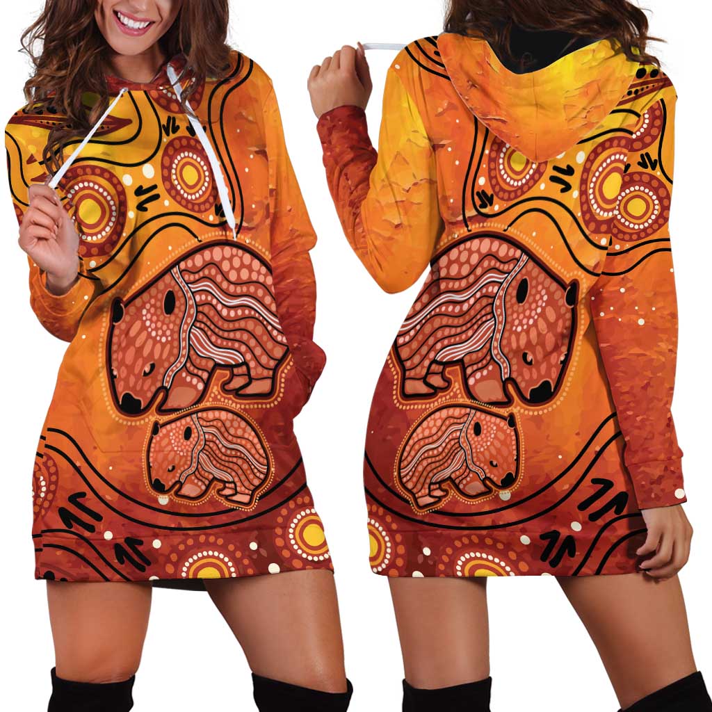 Australia Wombat Hoodie Dress Indigenous Art