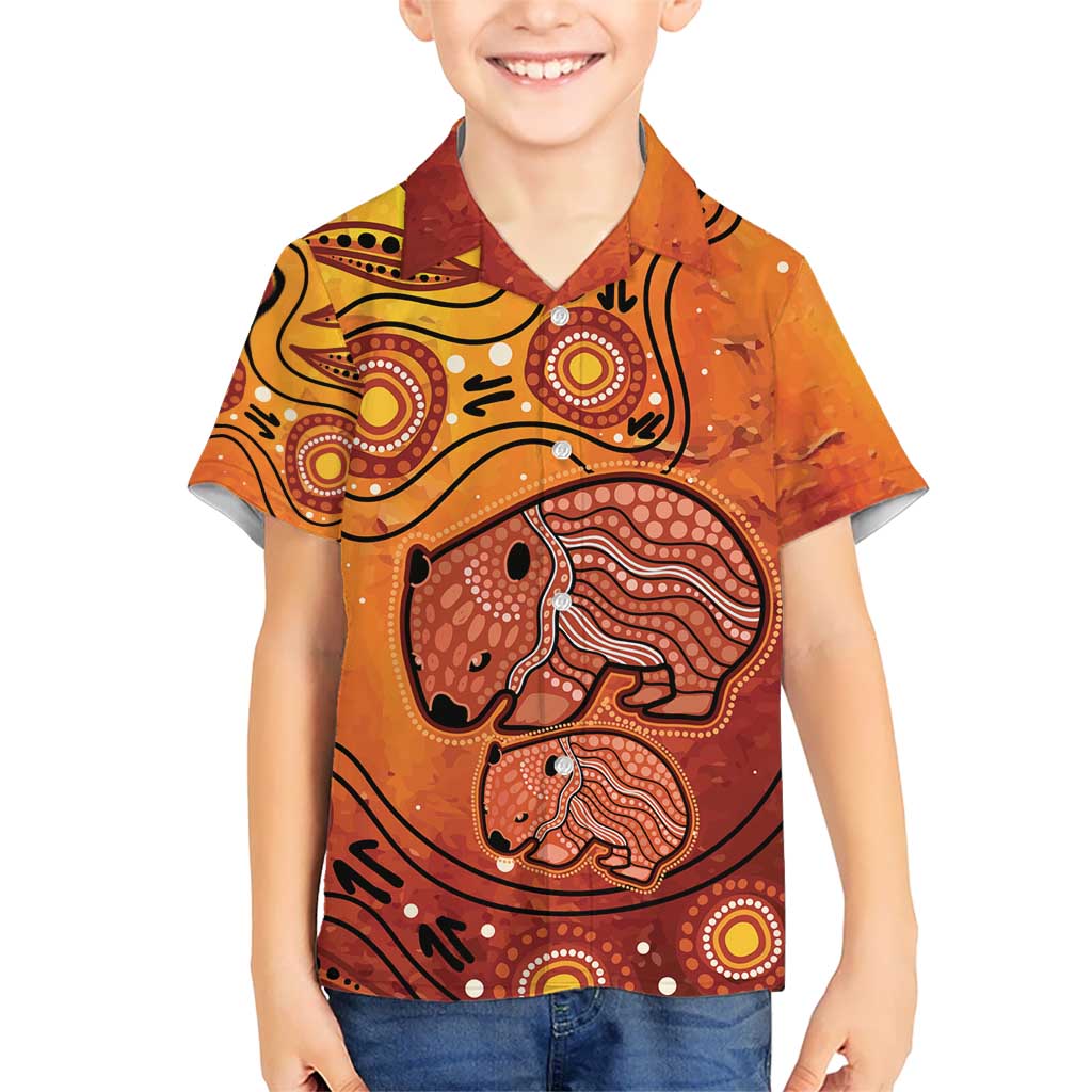 Australia Wombat Kid Hawaiian Shirt Indigenous Art