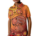 Australia Wombat Kid Polo Shirt Indigenous Art