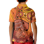 Australia Wombat Kid Polo Shirt Indigenous Art