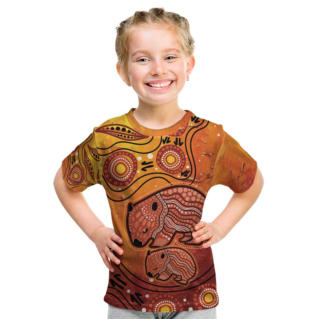 Australia Wombat Kid T Shirt Indigenous Art