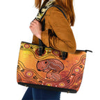 Australia Wombat Leather Tote Bag Indigenous Art
