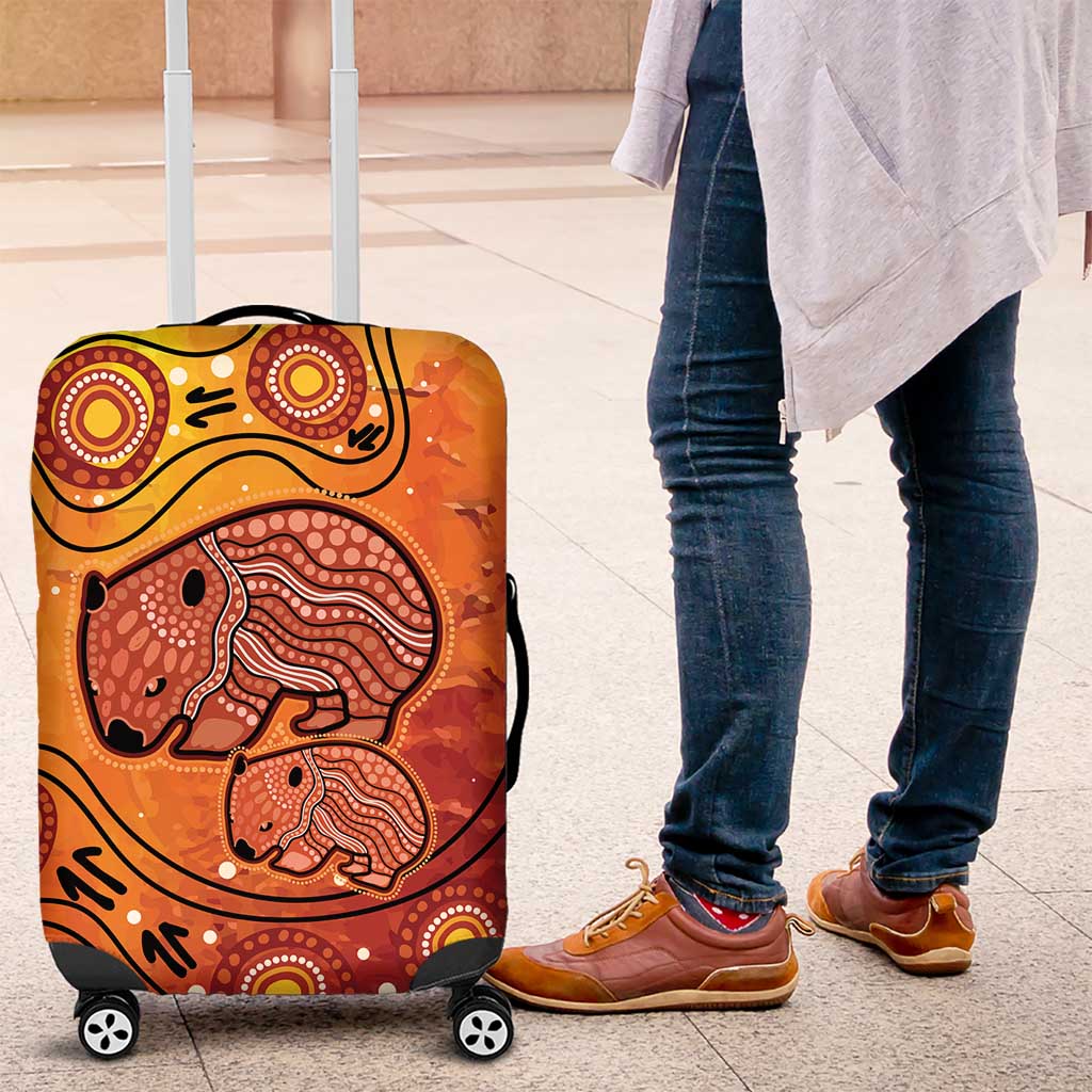 Australia Wombat Luggage Cover Indigenous Art