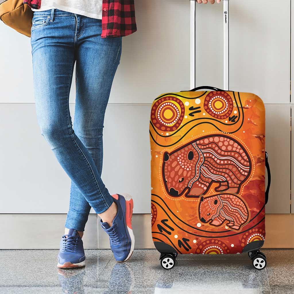 Australia Wombat Luggage Cover Indigenous Art