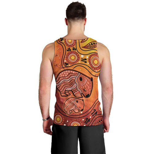 Australia Wombat Men Tank Top Indigenous Art