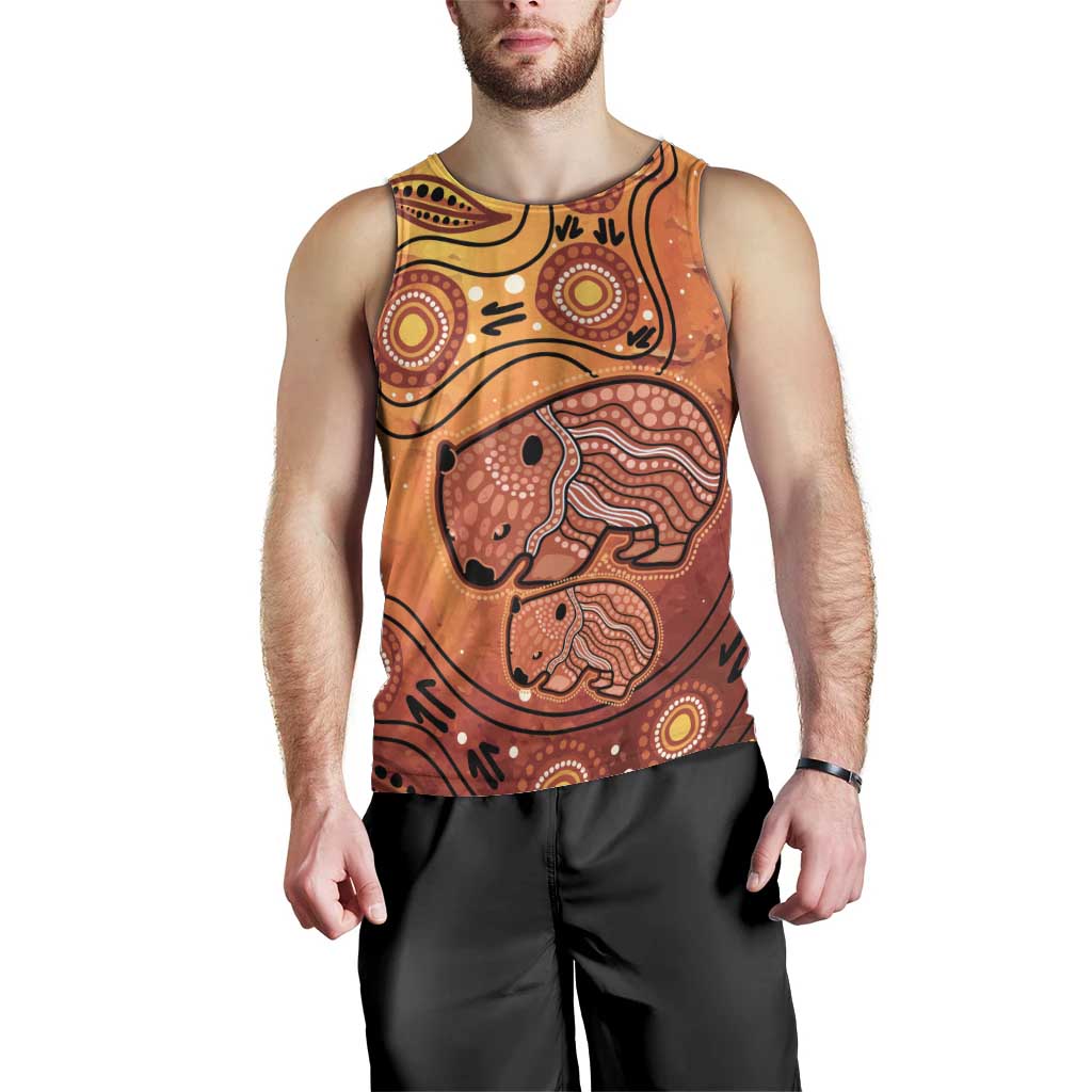 Australia Wombat Men Tank Top Indigenous Art