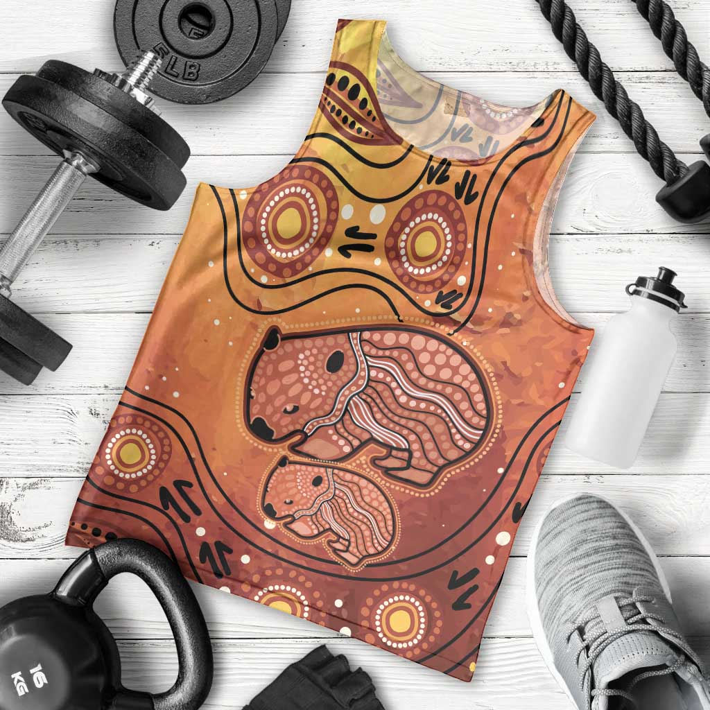 Australia Wombat Men Tank Top Indigenous Art