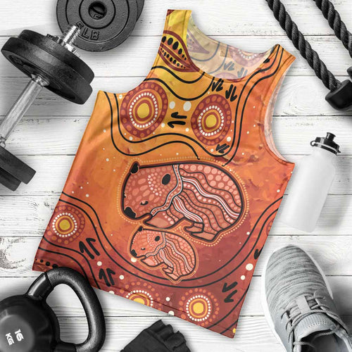 Australia Wombat Men Tank Top Indigenous Art