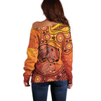 Australia Wombat Off Shoulder Sweater Indigenous Art