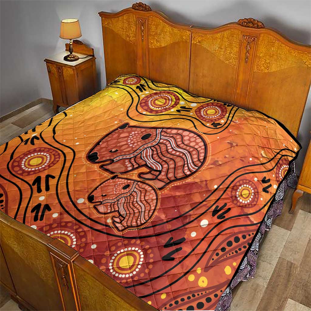 Australia Wombat Quilt Indigenous Art