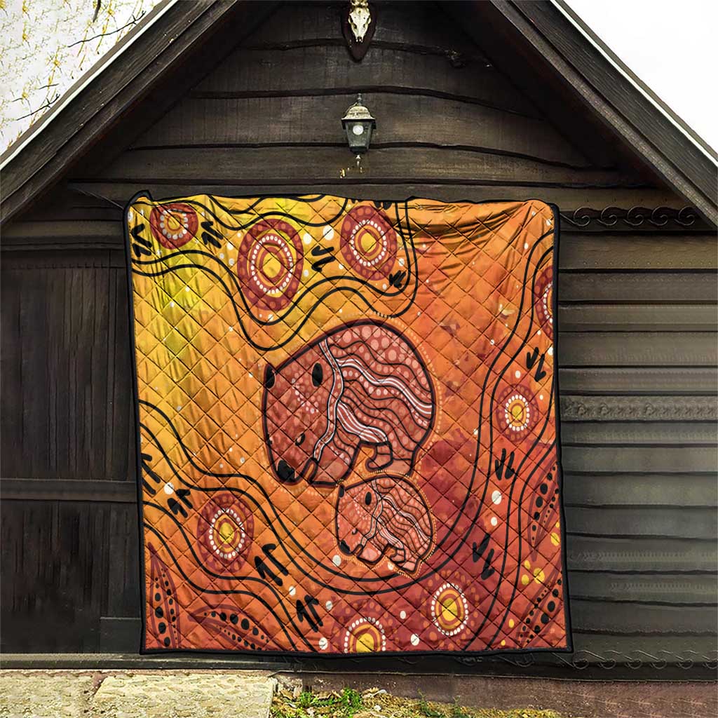 Australia Wombat Quilt Indigenous Art