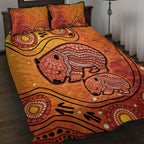 Australia Wombat Quilt Bed Set Indigenous Art