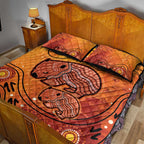 Australia Wombat Quilt Bed Set Indigenous Art