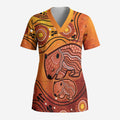 Australia Wombat Scrub Top Indigenous Art - Aussie Hoodie