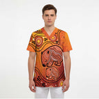 Australia Wombat Scrub Top Indigenous Art - Aussie Hoodie