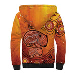 Australia Wombat Sherpa Hoodie Indigenous Art