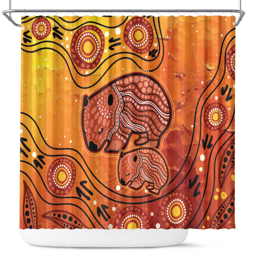 Australia Wombat Shower Curtain Indigenous Art