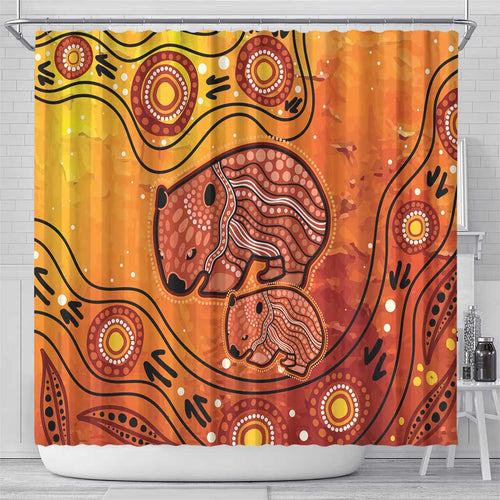Australia Wombat Shower Curtain Indigenous Art