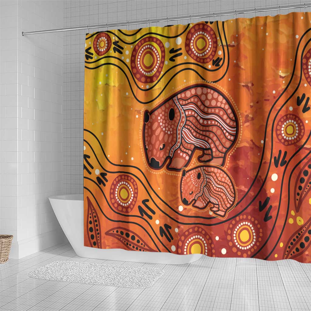 Australia Wombat Shower Curtain Indigenous Art