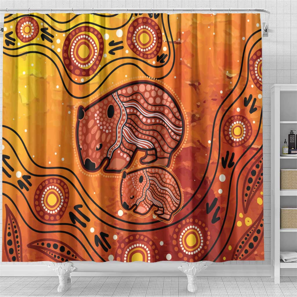 Australia Wombat Shower Curtain Indigenous Art