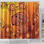 Australia Wombat Shower Curtain Indigenous Art