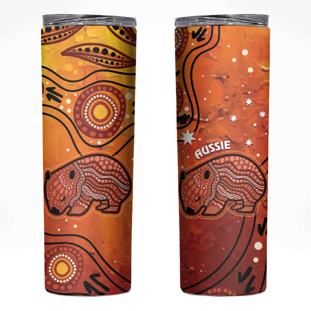 Australia Wombat Skinny Tumbler Indigenous Art