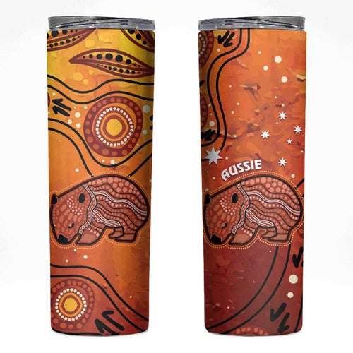 Australia Wombat Skinny Tumbler Indigenous Art