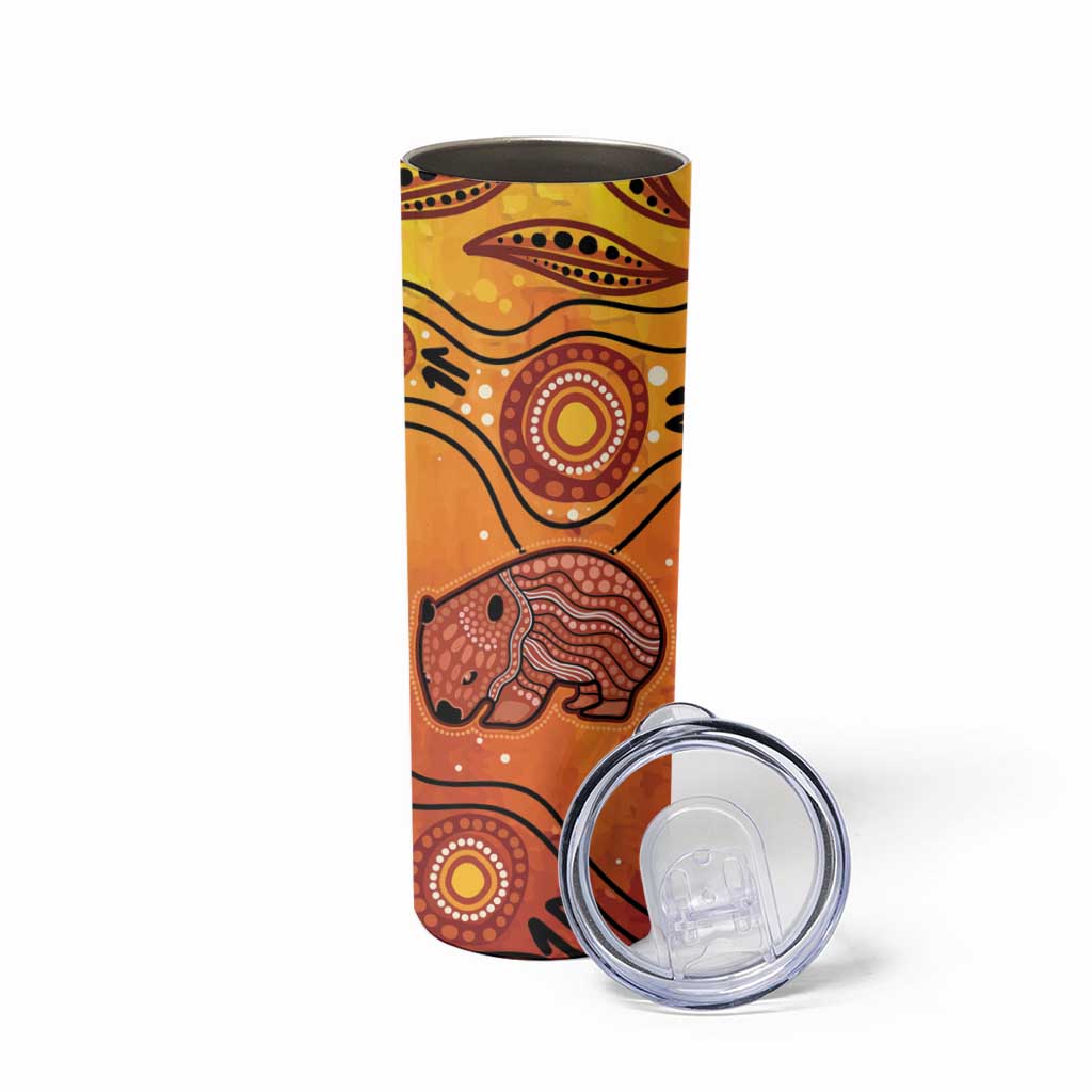 Australia Wombat Skinny Tumbler Indigenous Art