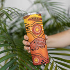Australia Wombat Skinny Tumbler Indigenous Art