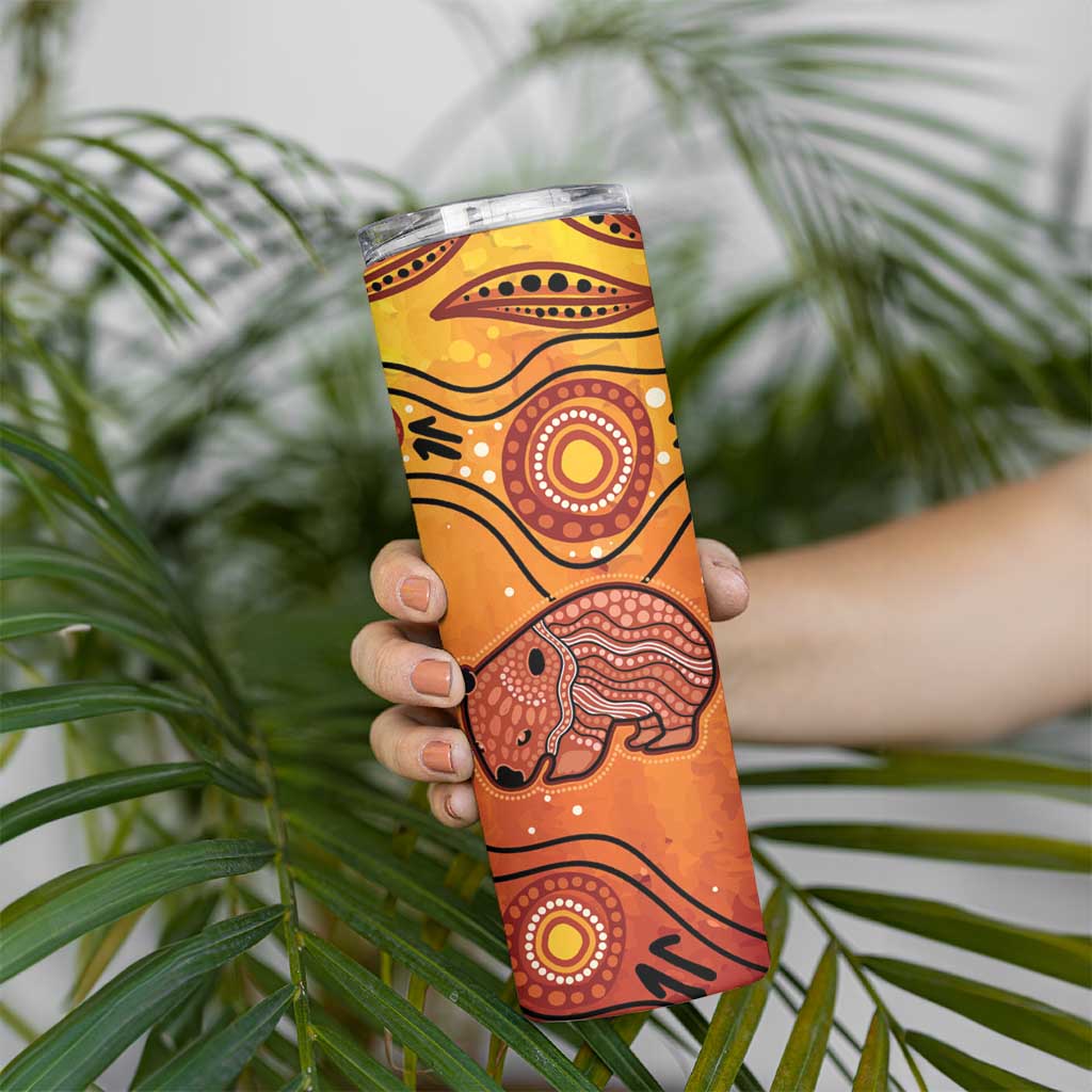 Australia Wombat Skinny Tumbler Indigenous Art