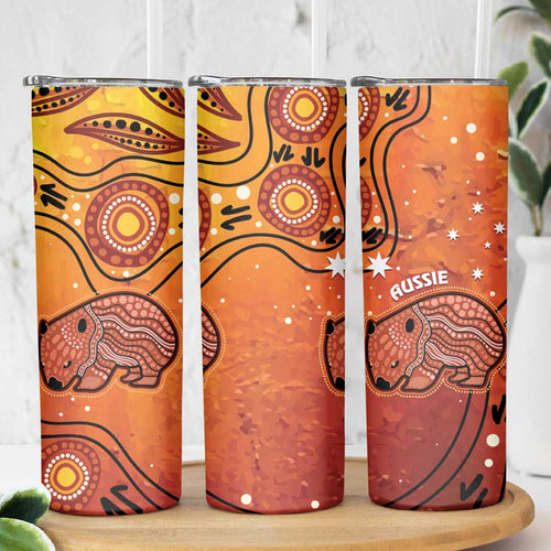 Australia Wombat Skinny Tumbler Indigenous Art