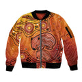 Australia Wombat Sleeve Zip Bomber Jacket Indigenous Art