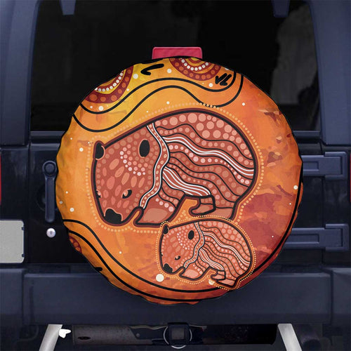 Australia Wombat Spare Tire Cover Indigenous Art