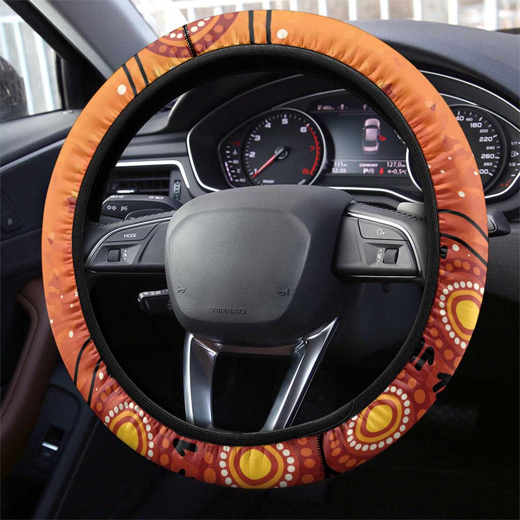 Australia Wombat Steering Wheel Cover Indigenous Art