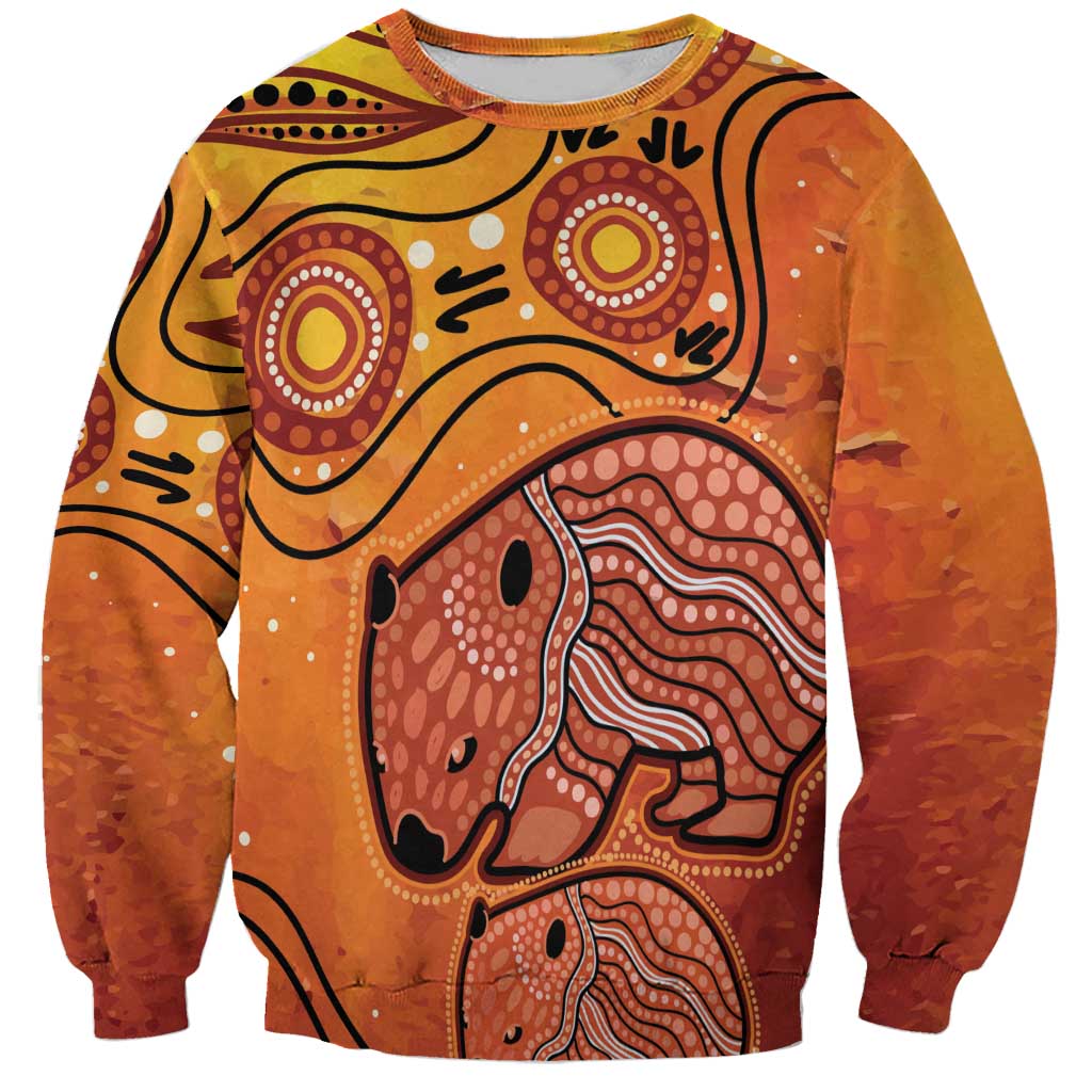 Australia Wombat Sweatshirt Indigenous Art