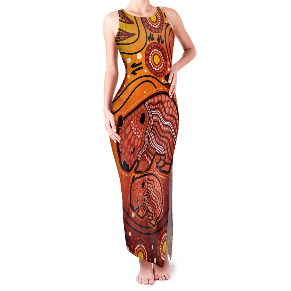 Australia Wombat Tank Maxi Dress Indigenous Art