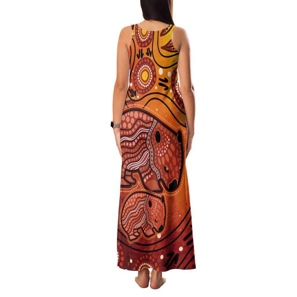 Australia Wombat Tank Maxi Dress Indigenous Art