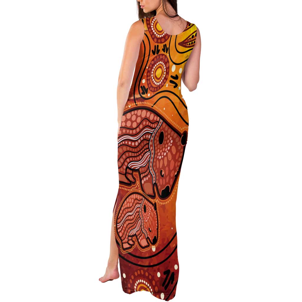 Australia Wombat Tank Maxi Dress Indigenous Art
