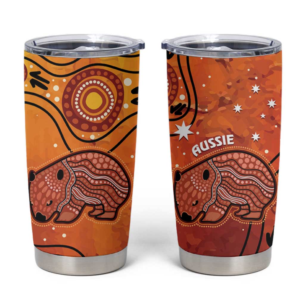 Australia Wombat Tumbler Cup Indigenous Art