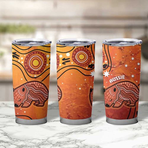 Australia Wombat Tumbler Cup Indigenous Art